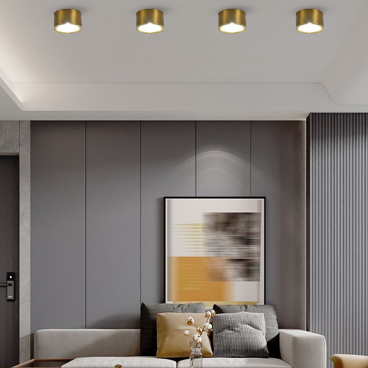 Plafonnier LED en forme de cylindre, moderne, en aluminium, 1 lumière, encastré, pour allée, chambre à coucher