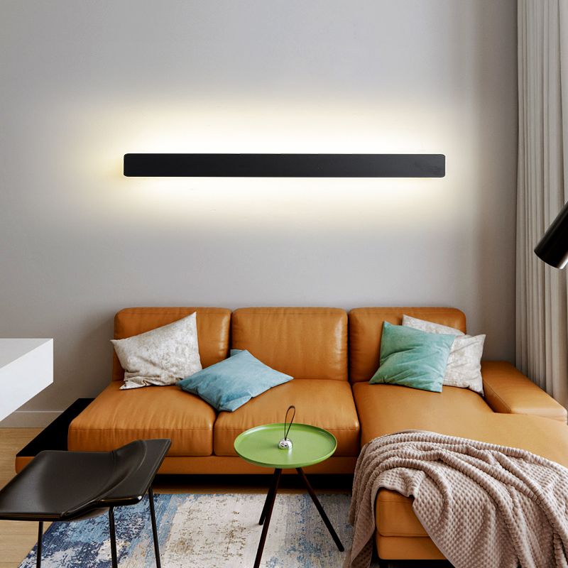 Estilo moderno de estilo minimalista de montaje lineal montura de pared de metal de pared de pared de pared lámpara para sala de estar
