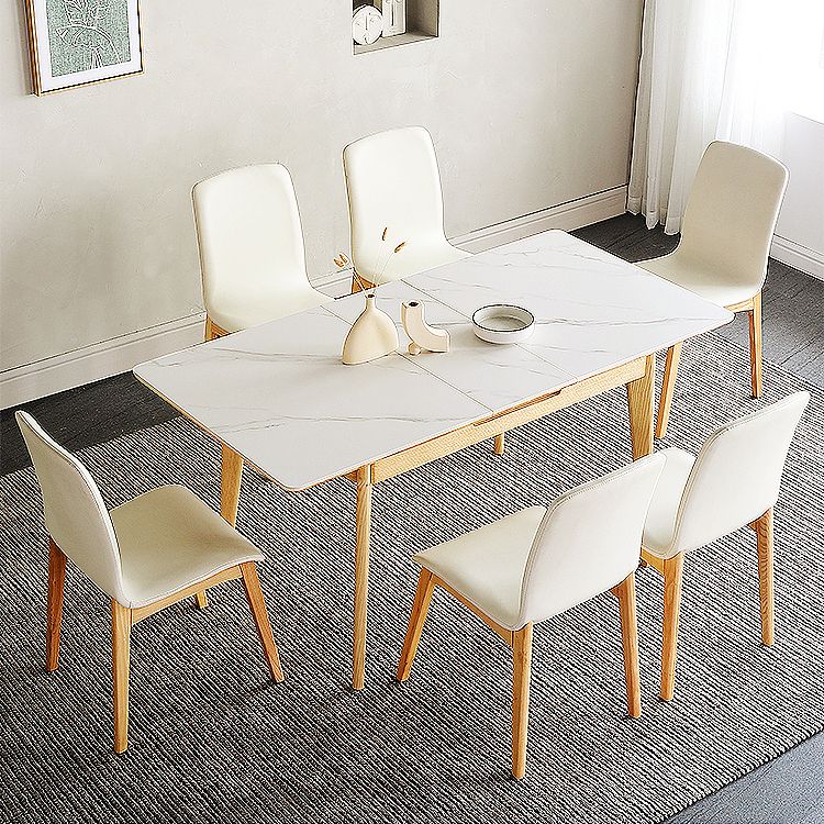 Modern Style Dining Table Sintered Stone Drop-Leaf Table for Home