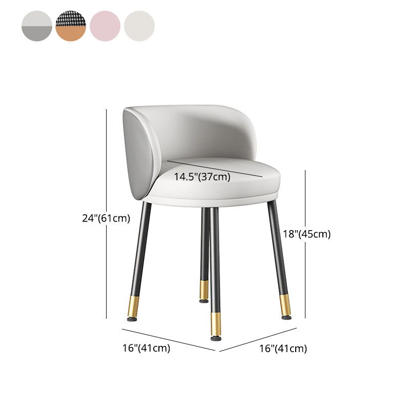 Sillas de comedor sin brazos con respaldo sólido de diseño escandinavo, sillas laterales tapizadas