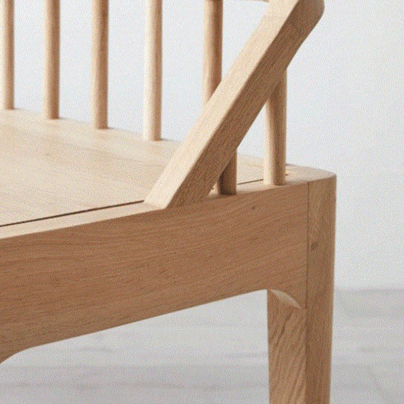 Modern Backrest Seating Bench Solid Wood Rectangle Bench for Entryway