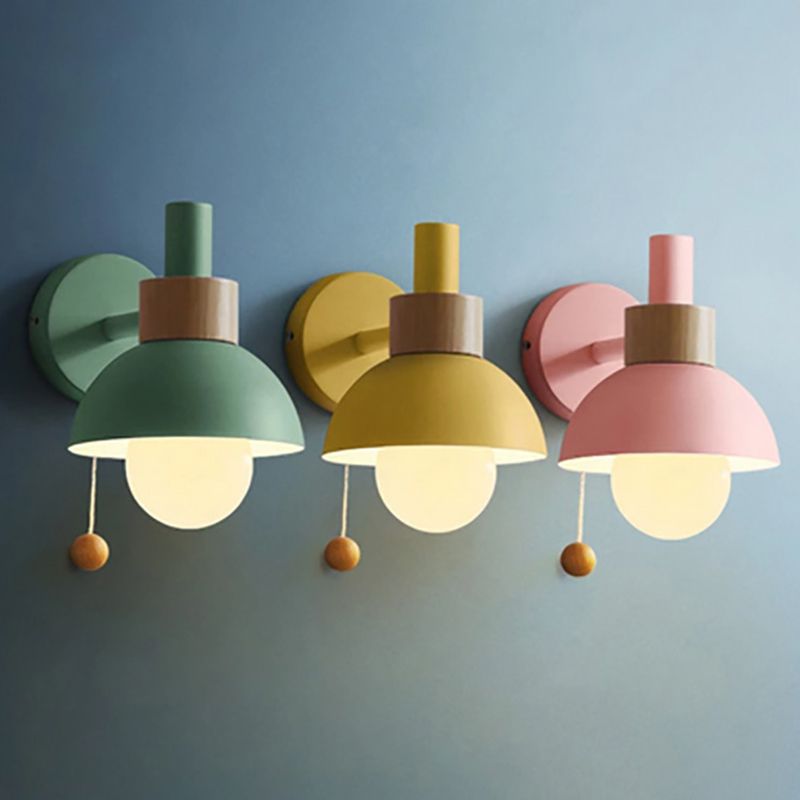 Contemporary Wood Wall Light Polish Finish Lighting for Dining Room