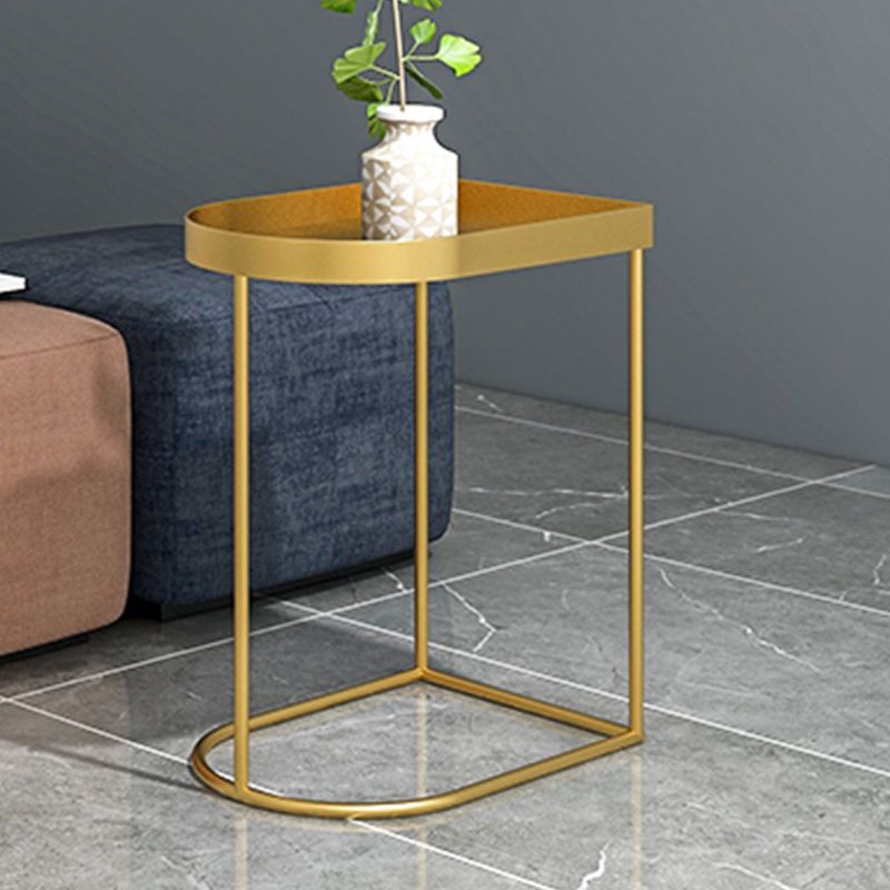Mid-Century Tray Top Corner Table Frame Metal Side End Table