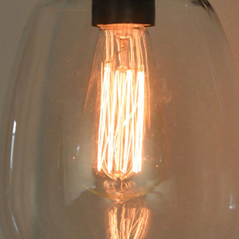 Schwanenhals klare Glaswand hängende leichte Bauernhaus Single Lampe Schlafzimmer Lampe in Schwarz