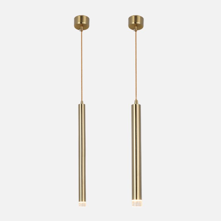 Luz de cilindro Luz contemporánea de estilo contemporáneo 1 accesorio de iluminación colgante de luz en oro