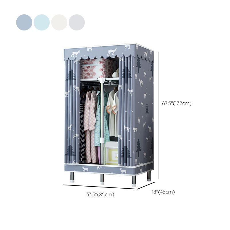 Matte Finish Wardrobe with Metal Legs Modern Bedroom Storage Cabinet