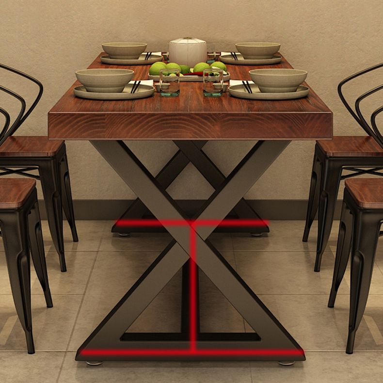 Industrial Dining Table Set 1/2/5 Pieces with Metal Base Kitchen Furniture Set
