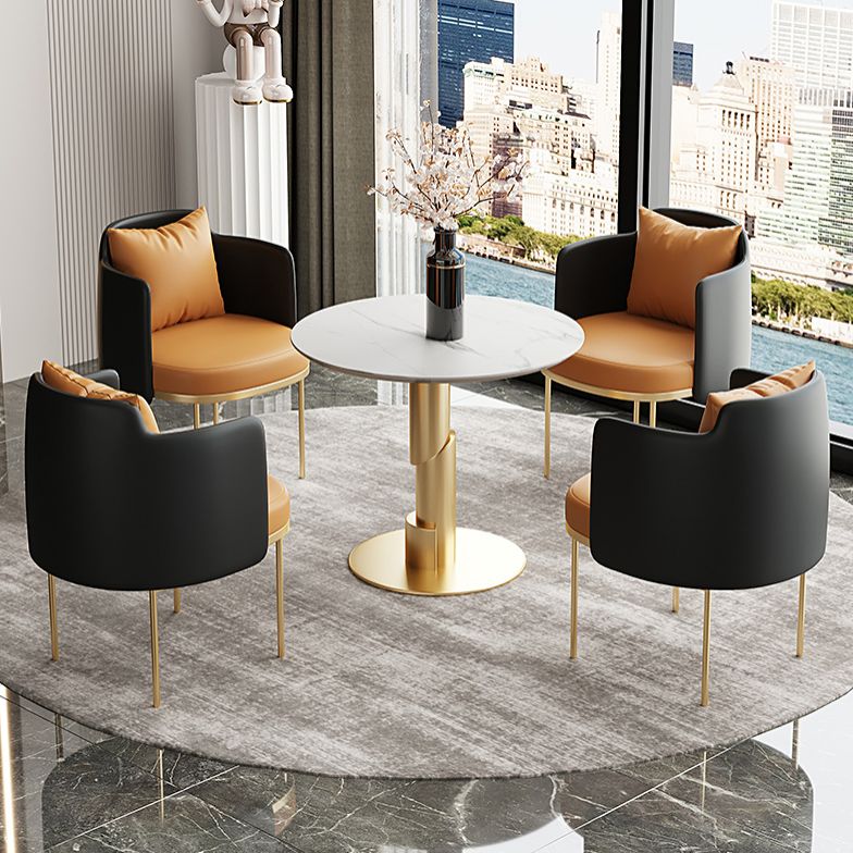 Modern Style Sintered Stone Dining Set Round 1/5 Pieces Dining Set for Home Use
