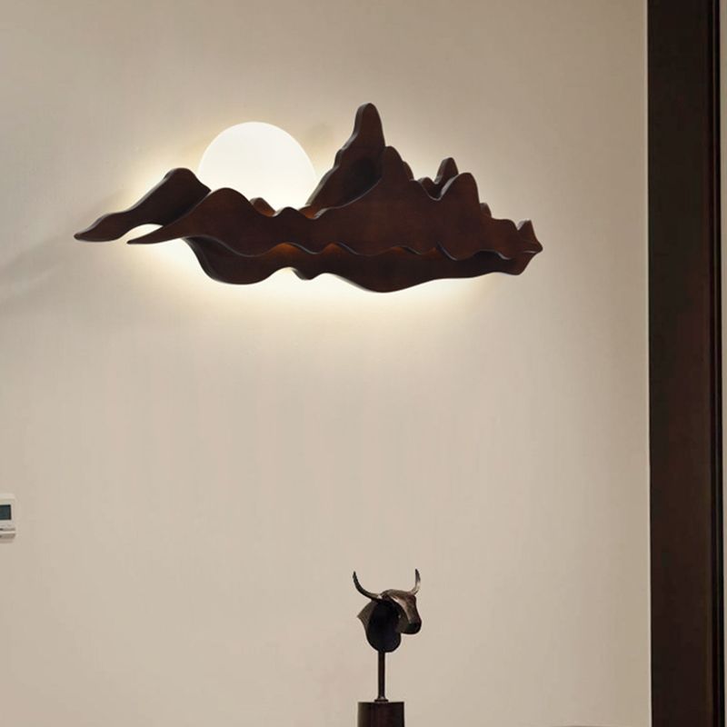 Wooden Wall Sconce Modern Style LED Wall Mount Lamp with Acrylic Shade for Bedroom