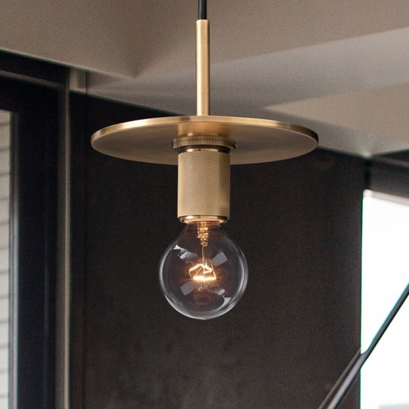 Luz de colgante de globo negro/de latón/cromado Metal tradicional 1 cabecera Lámpara de suspensión de techo para sala de estar