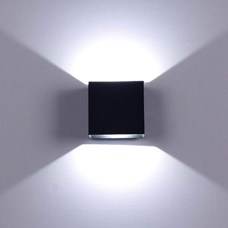 Contemporary Aluminum Wall Light Cube 4" Wide Wall Washer for Living Room