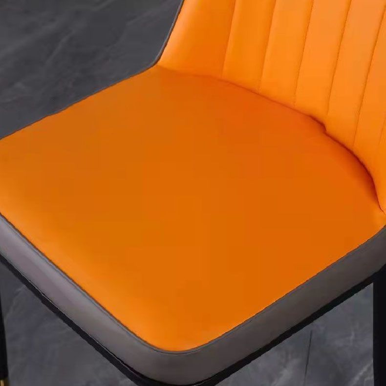 PU Leather Dining Chairs Nordic Style Parsons Armless Chair for Dining Room
