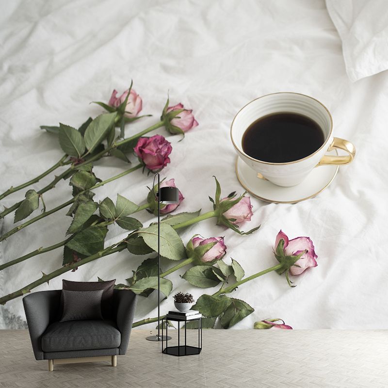 Environment Friendly Resistant Mural Wallpaper Roses Living Room Wall Mural