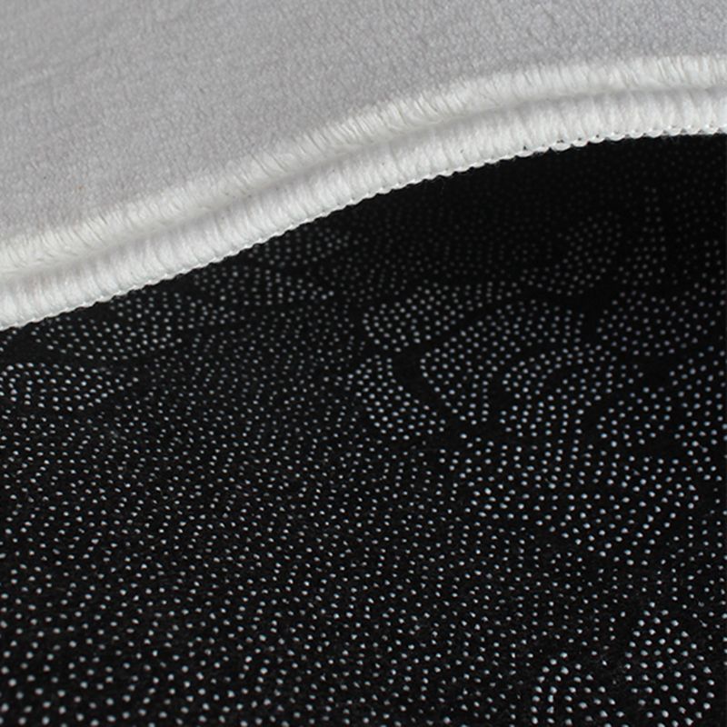 White Tone Minimalist Area Rug Polyester Stripe Carpet Non-Slip Backing Rug for Home Decoration