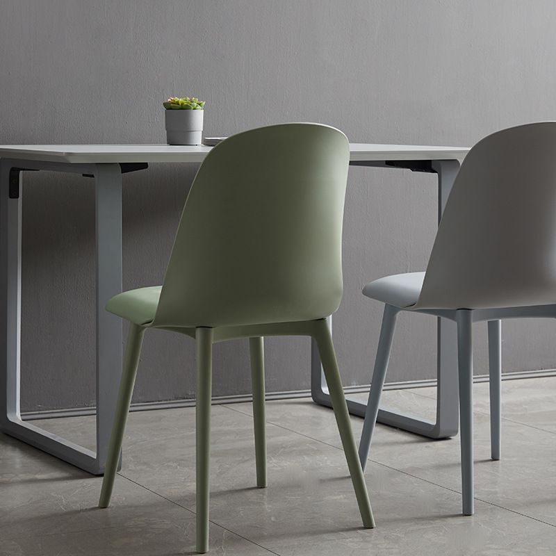 Modern Dining Chair Armless Dining Chair with Plastic Legs for Kitchen