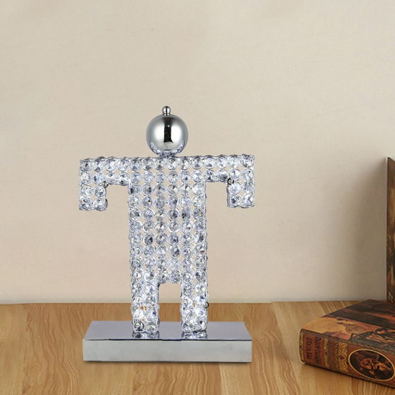 LED -Kristalltischlampe zeitgenössische Chrom menschliche Form Esszimmer Nachttisch Lampe