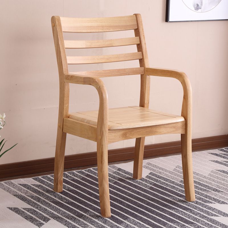 Contemporary Kitchen Wood Square Dining Chair Ladder Back Wood Counter Chair