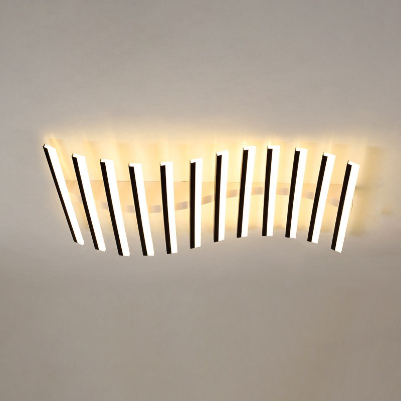 Luminaires encastrés en métal, plafonniers linéaires modernes pour chambre à coucher avec abat-jour en acrylique
