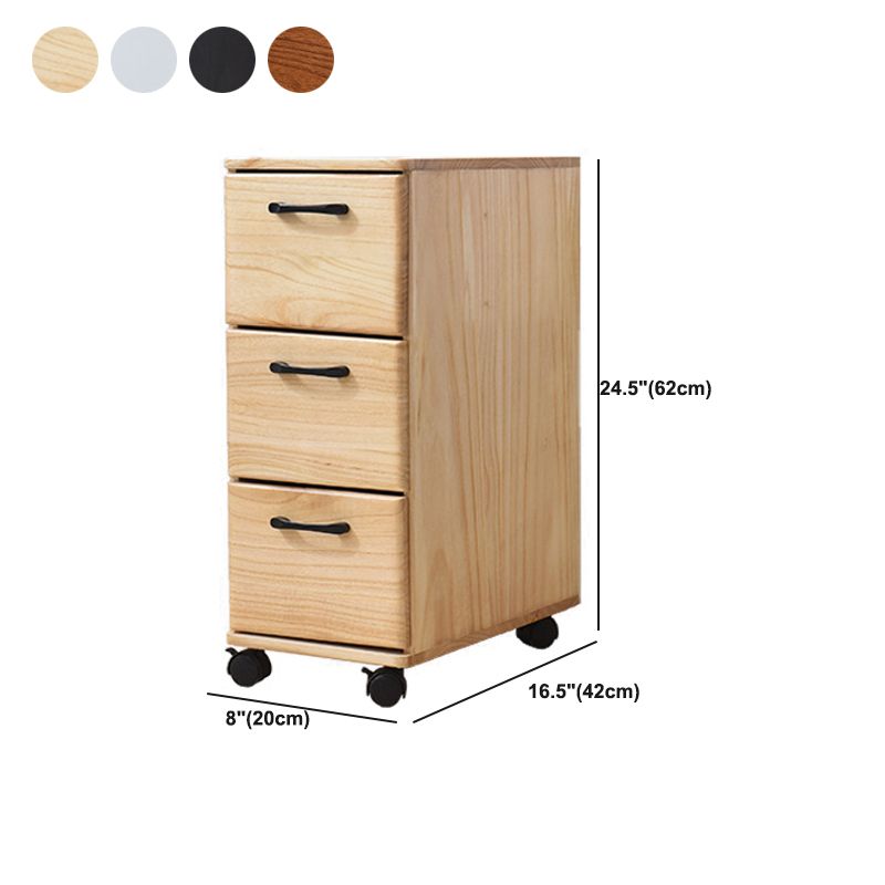 Solid Wood Accent Chest with Drawers 23.62" Wide Chest on Wheels