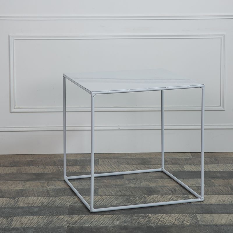 Mid-Century Black Corner Table Metal Frame Sofa Side End Table