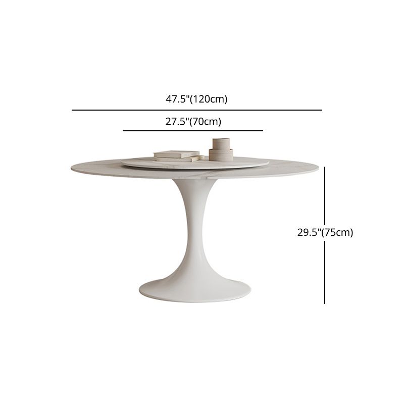Modern Round Dinette Set 1/3/4/5/7 Pieces Dining Table Set with White Sintered Stone Top