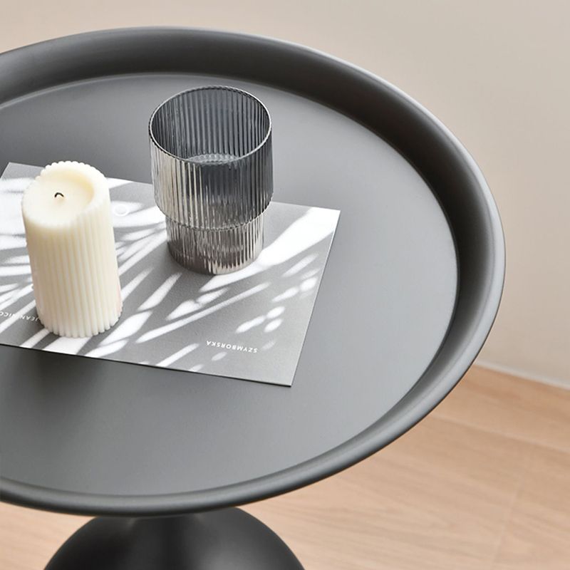 Round Top Side Table Metal 1 Leg Base Living Room End  Side Table