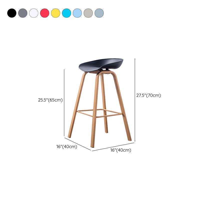 Industrial Armless Backrest Counter Stool Iron Bar Stool with Acrylic Seat for Cafe