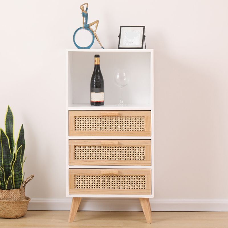 Wicker Rattan Accent Cabinet Bar Pulls Handle Design Storage Cabinet