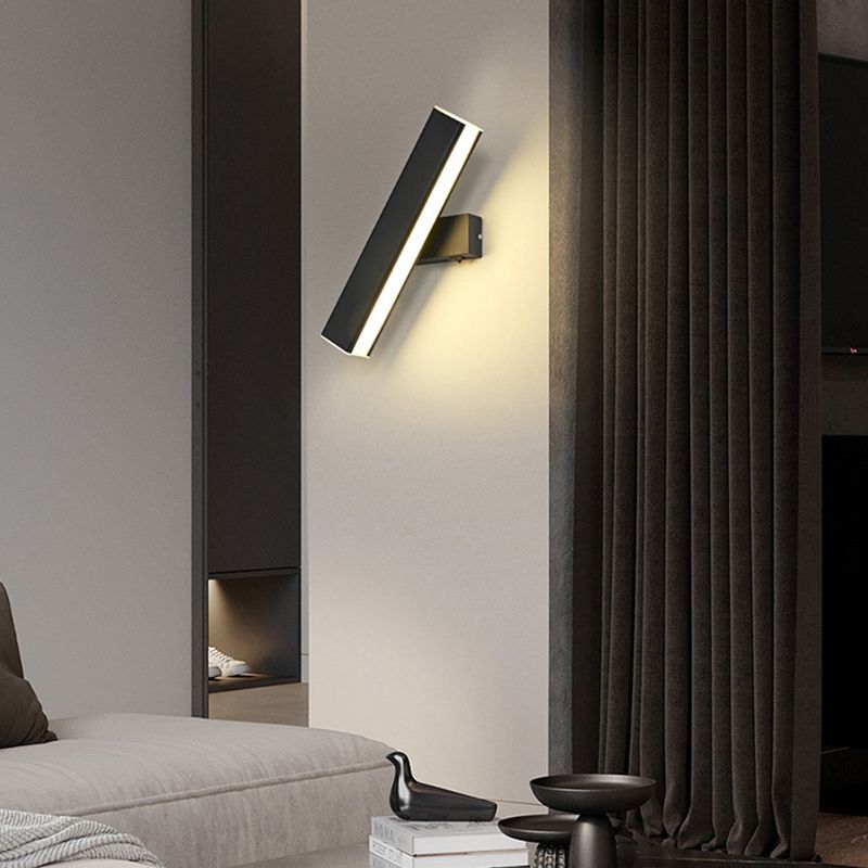 Modern Metal Wall Light Strip Rotatable LED Wall Sconce for Living Room