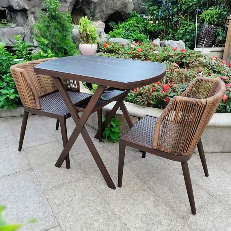 Modern Style Bistro Table Set Wooden Top 1/2/3 Pieces Bistro Table Set