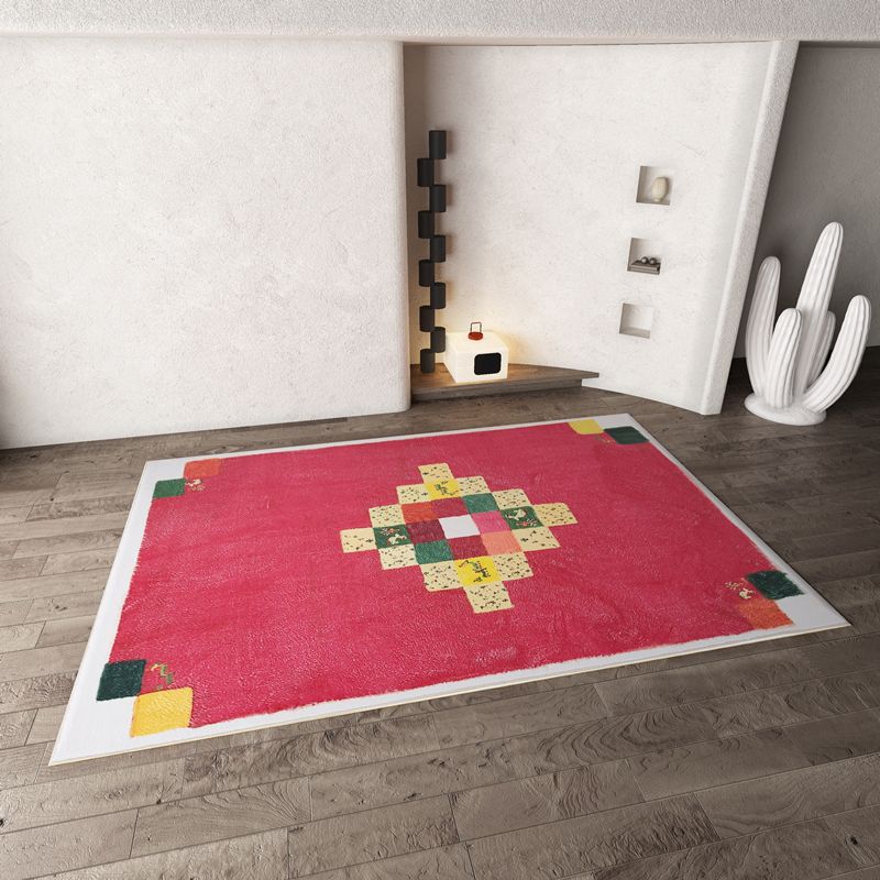 Modern Living Room Area Carpet Tribal Pattern Polyester Area Rug Easy Care Rug