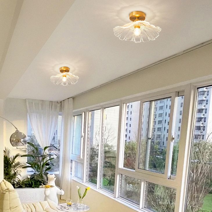 Nordic Ceiling Light Glass Shade Flush Mount Light Fixture for Bedroom Corridor