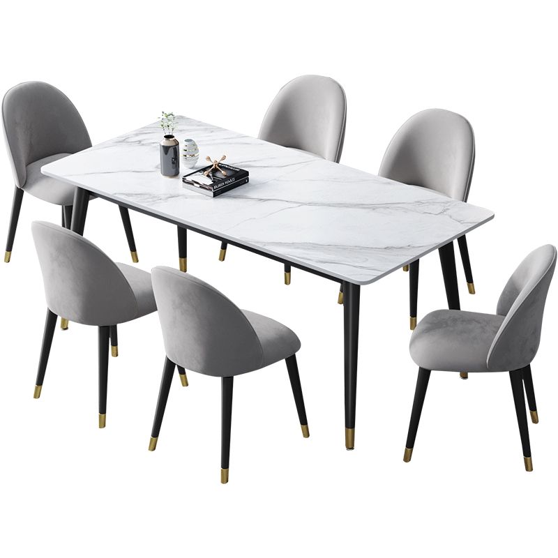 Rectangle 4 Legs Dining Table Modern Dining Room Table of Sintered Stone