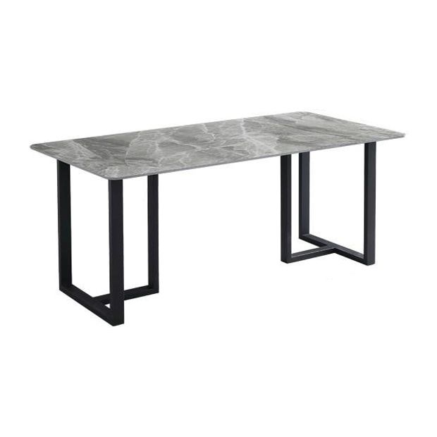 Sintered Stone Dining Table Modern Double Pedestal Table for Home Use