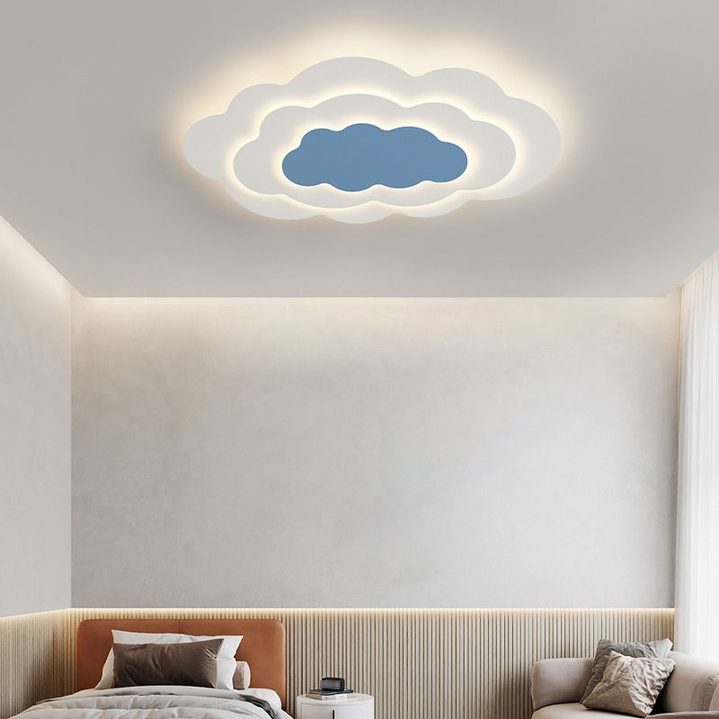 Nordic Style LED Ceiling Light Fixture Cloud Flush Mount with Metal for Bedroom