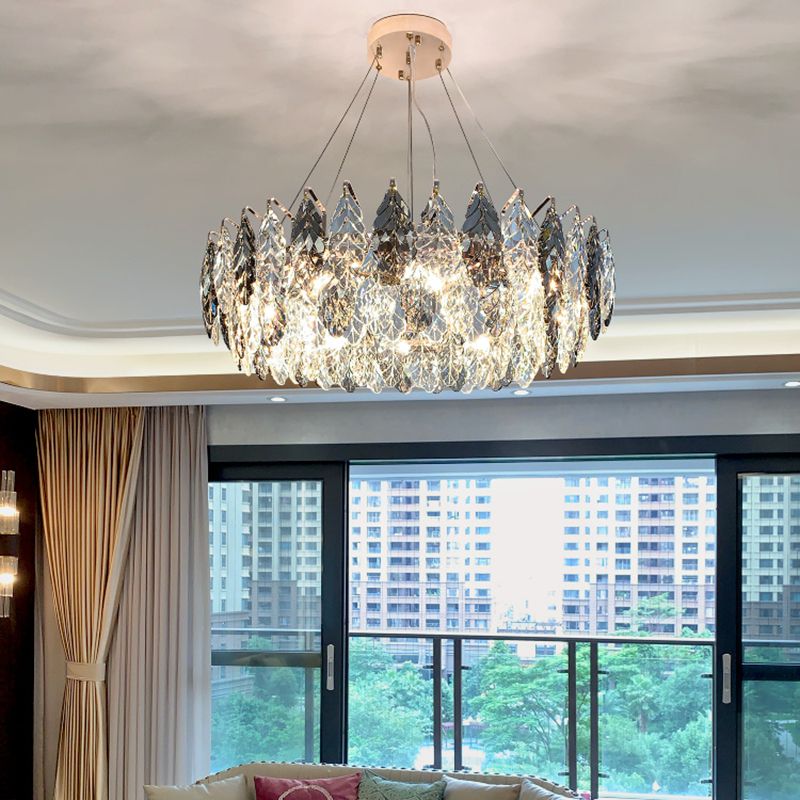 Candelera de cristal de lámpara de lámpara de estilo moderno para sala de estar de dormitorio