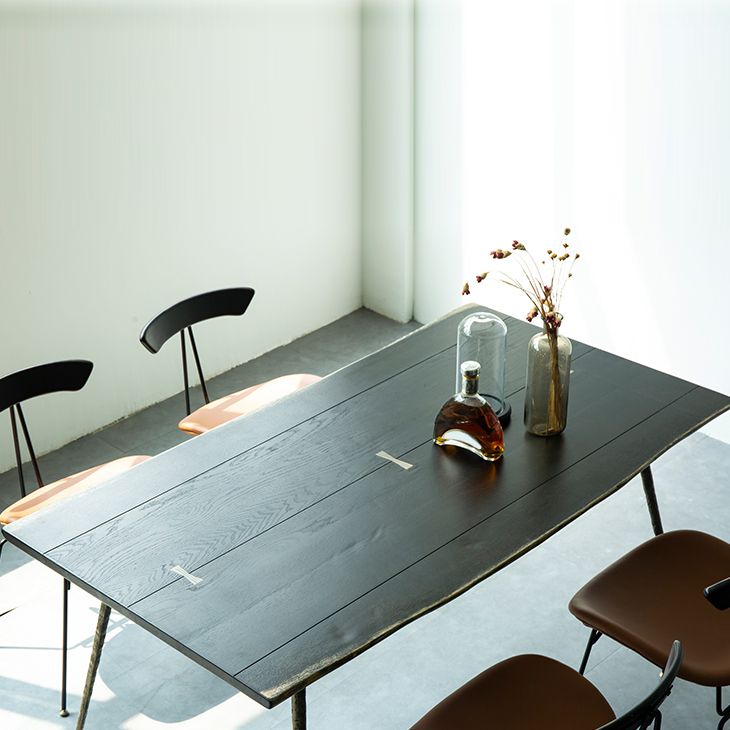 Industrial Dining Table Rectangle Wooden Dinner Table for Dining Room