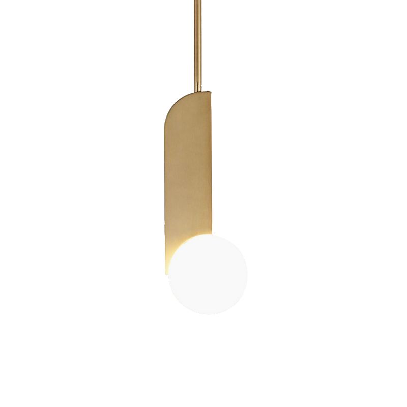 Vidrículas blancas Global Hanging Lighting Contemporary 1 Head Gold Acabado Cosicero Costil