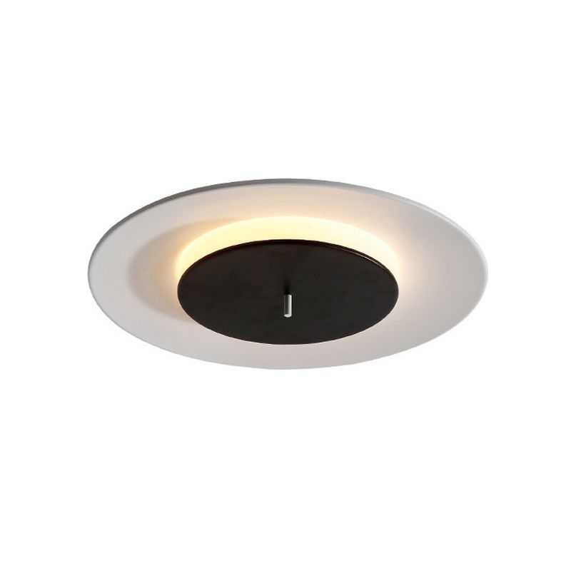 Fer 2-Couche ronde Thin Ceiling Éclairage Macaron Rose / Noir / Blanc LED Flush Fixture en 3 Lumière