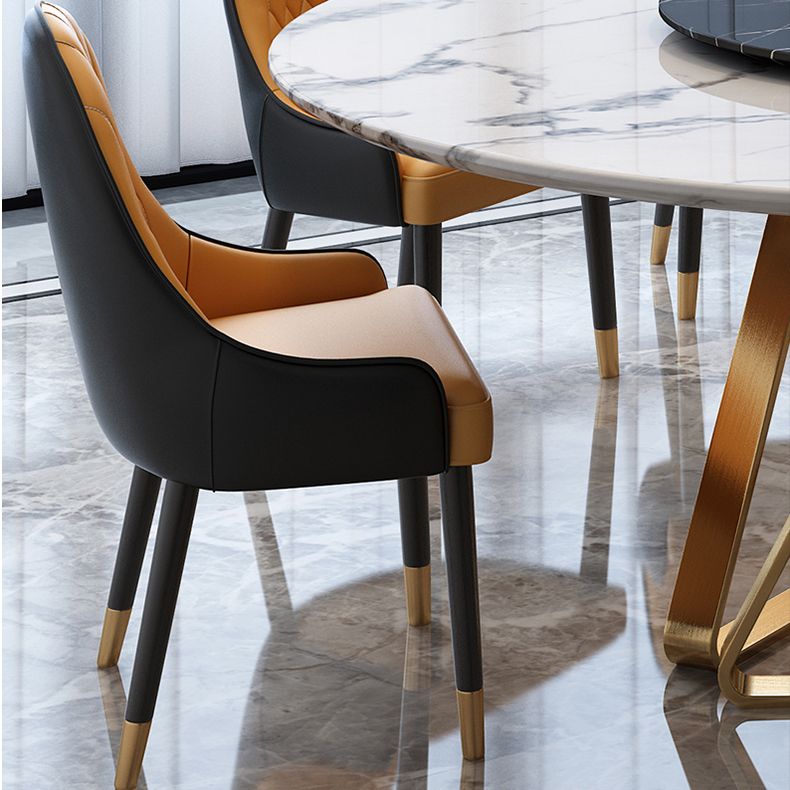 Ronde meubels luxe stijl marmeren dubbele voetstuk eettafel met draaitafel