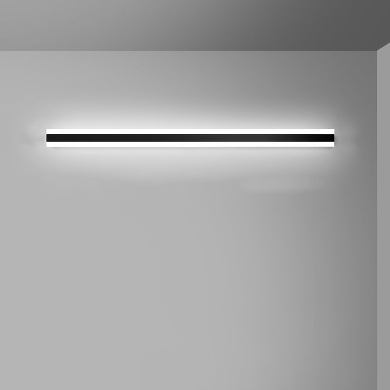 Linear Shape Metal Wall Lighting Modern Style 1 Light Wall Mounted Light Fixture in Black