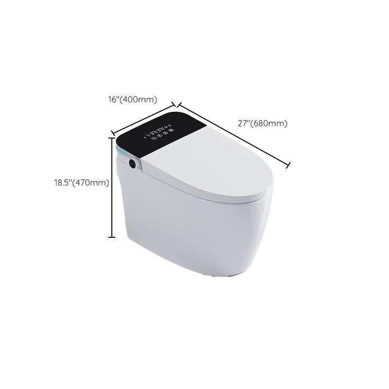 White Elongated Floor Standing Bidet with Heated Seat and Foot Sensor