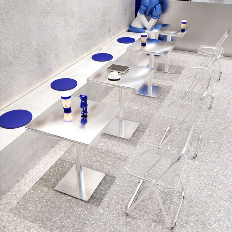 Industrial Style Dinner Table Stainless Steel Dining Site Table for Home