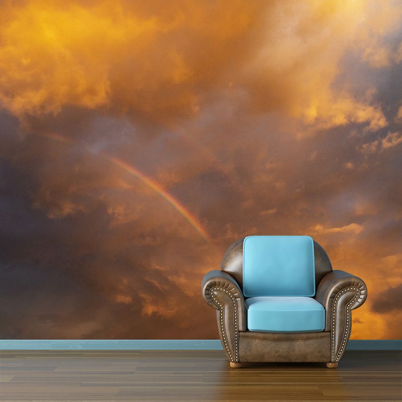 Rainbow Sky Mural Wallpaper for Wall Decor Contemporary Girls Room Water Resistant