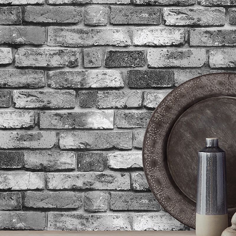 Moisture Resistant Brick Wallpaper Roll PVC Steampunk Wall Decor for Living Room