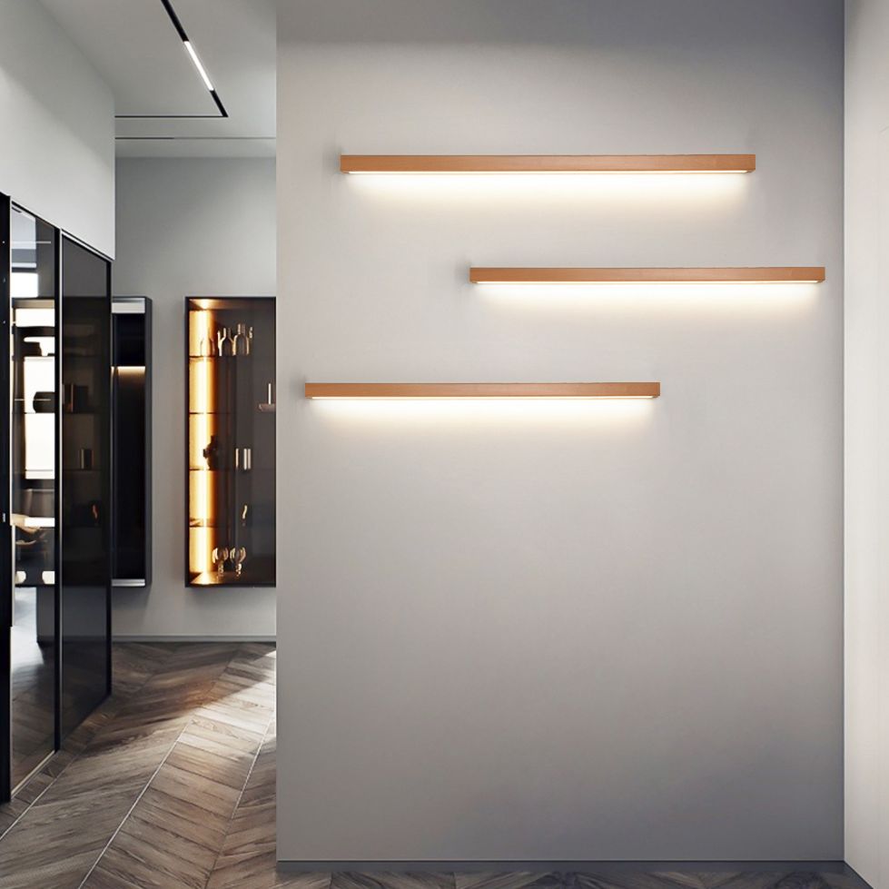 Moderner minimalistischer Stil Linearer Wandmontage Leuchte Holzwand Lichtleuchte für Wohnzimmer