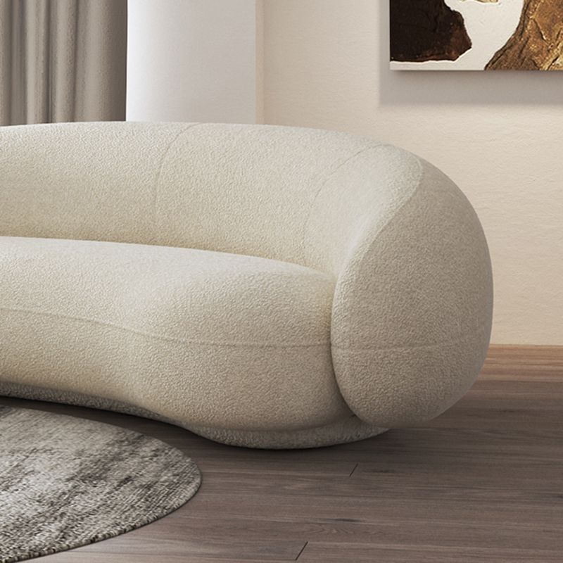 Recessed Arm Curved Sofa Contemporary Moon Shape Sofa for Apartment
