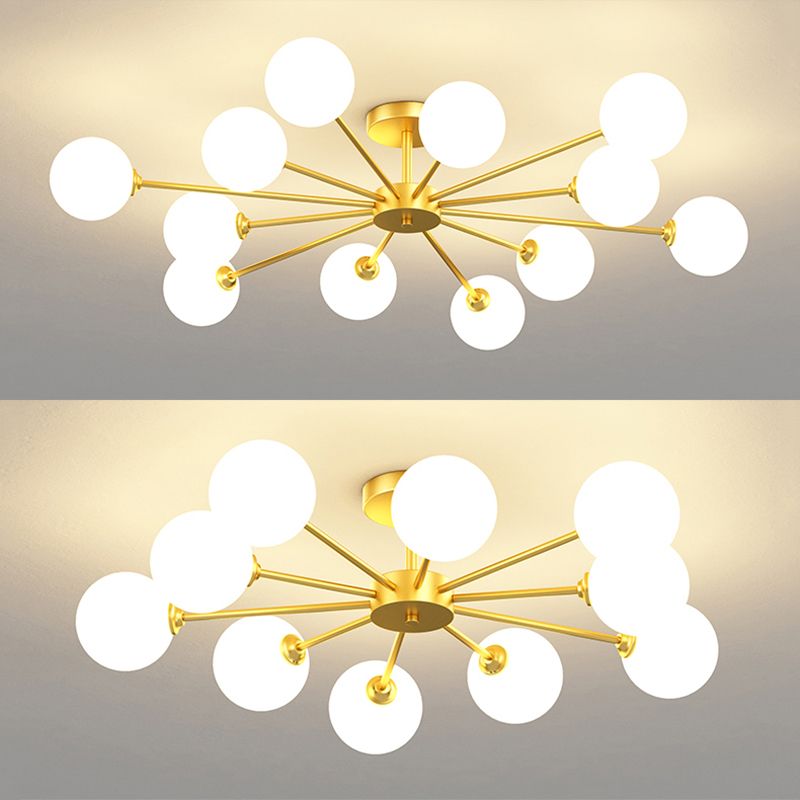 Plafonnier moderne au plafond à chasse d'eau avec une teinte en verre pour la chambre à coucher du salon