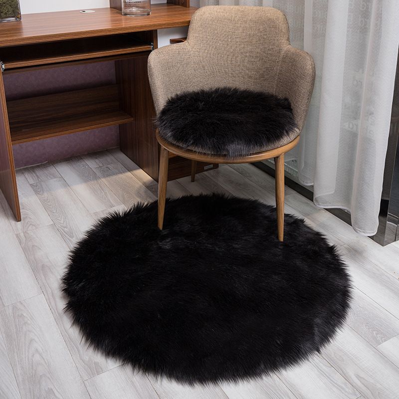 Einfachheit runder Teppich funky einfacher Bereich Teppich Polyester Shag Teppich mit rutschfestem Rücken