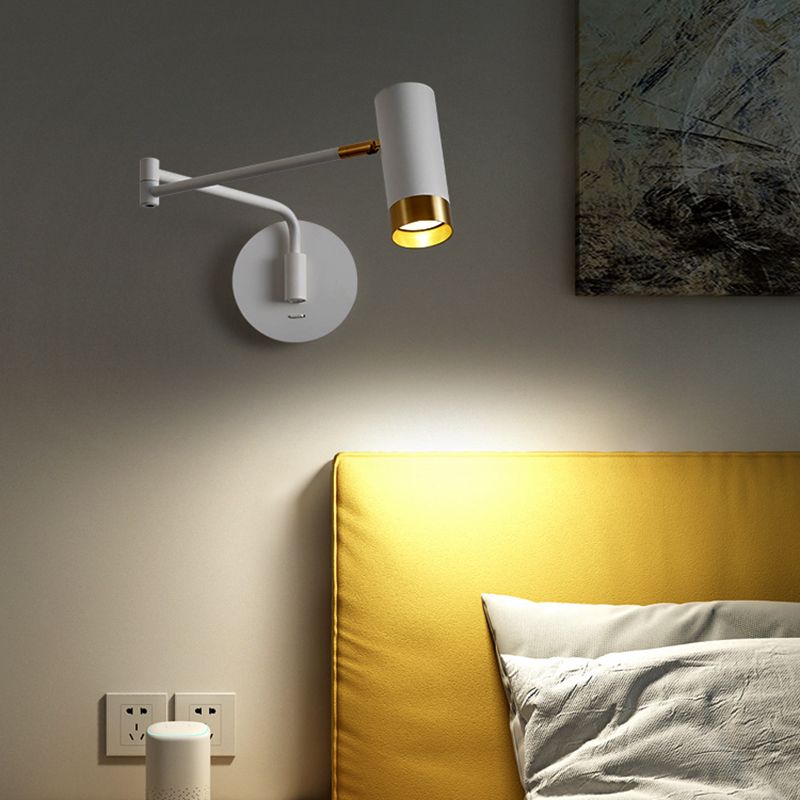 Nordic Style Metal Wall Light Swing Arm Wall Sconce for Bedroom